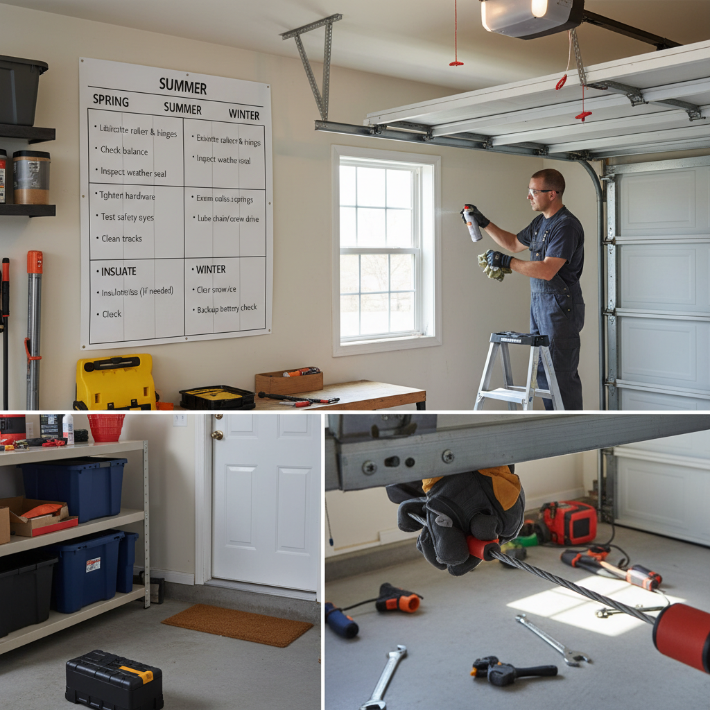 Seasonal garage door maintenance calendar